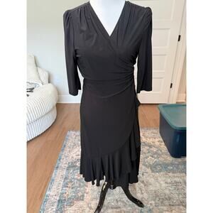 Kiyonna Black Wrap Dress- size XL